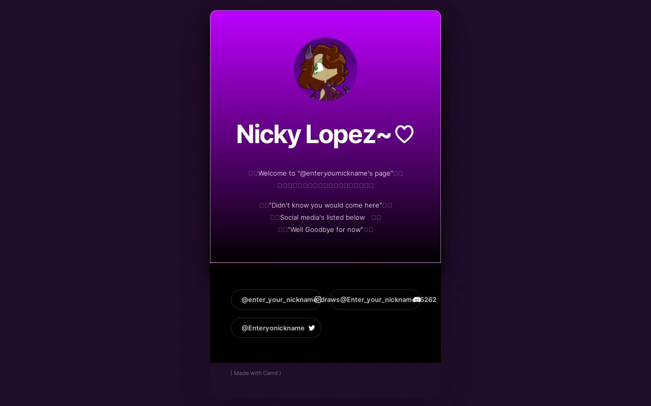 Nicky's Carrd
